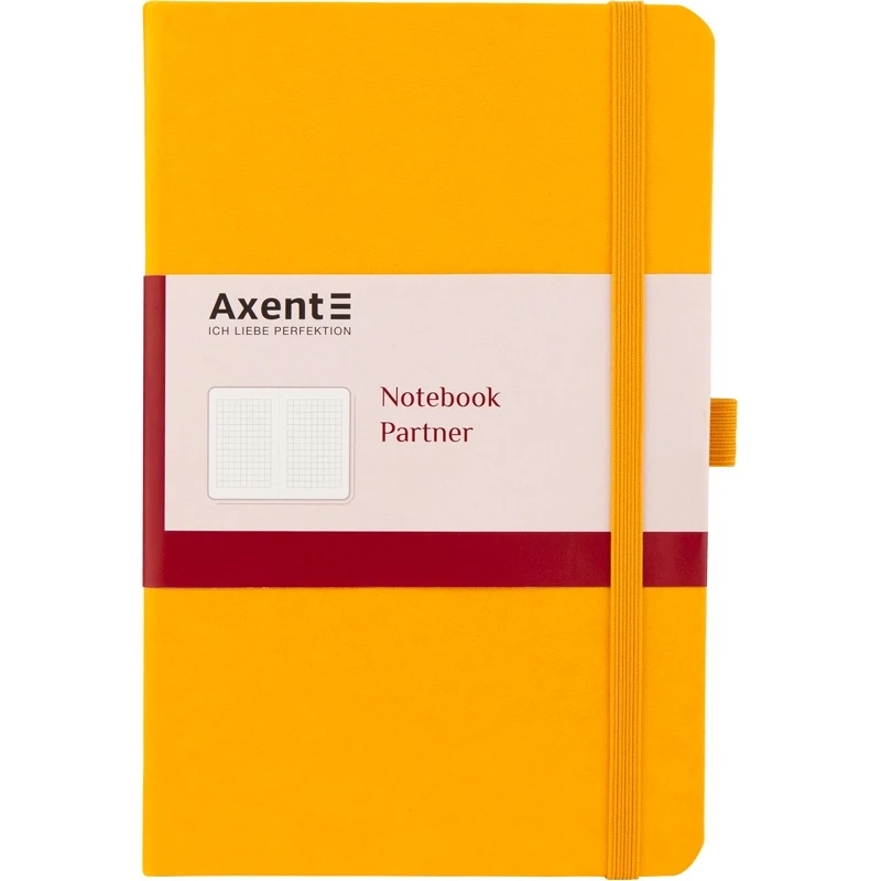 Книга записна Axcent Partner 125х195 96 аркушів клітинка жовта 8201-08-A