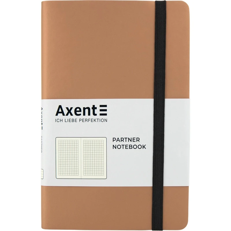 Книга записна Axcent Partner Soft 125х195 96 аркушів клітинка золота 8206-35-A