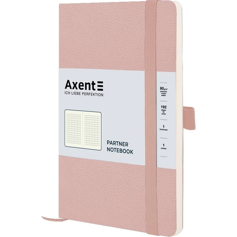 Книга записна Axent Partner Soft Skin 125х195 96 аркушів клітинка пудрова 8616-24-A