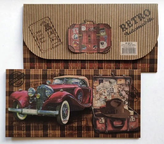 Конверт для грошей крафт Ретроавто — фото 2