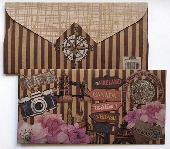 Конверт для грошей крафт Travel — фото 2