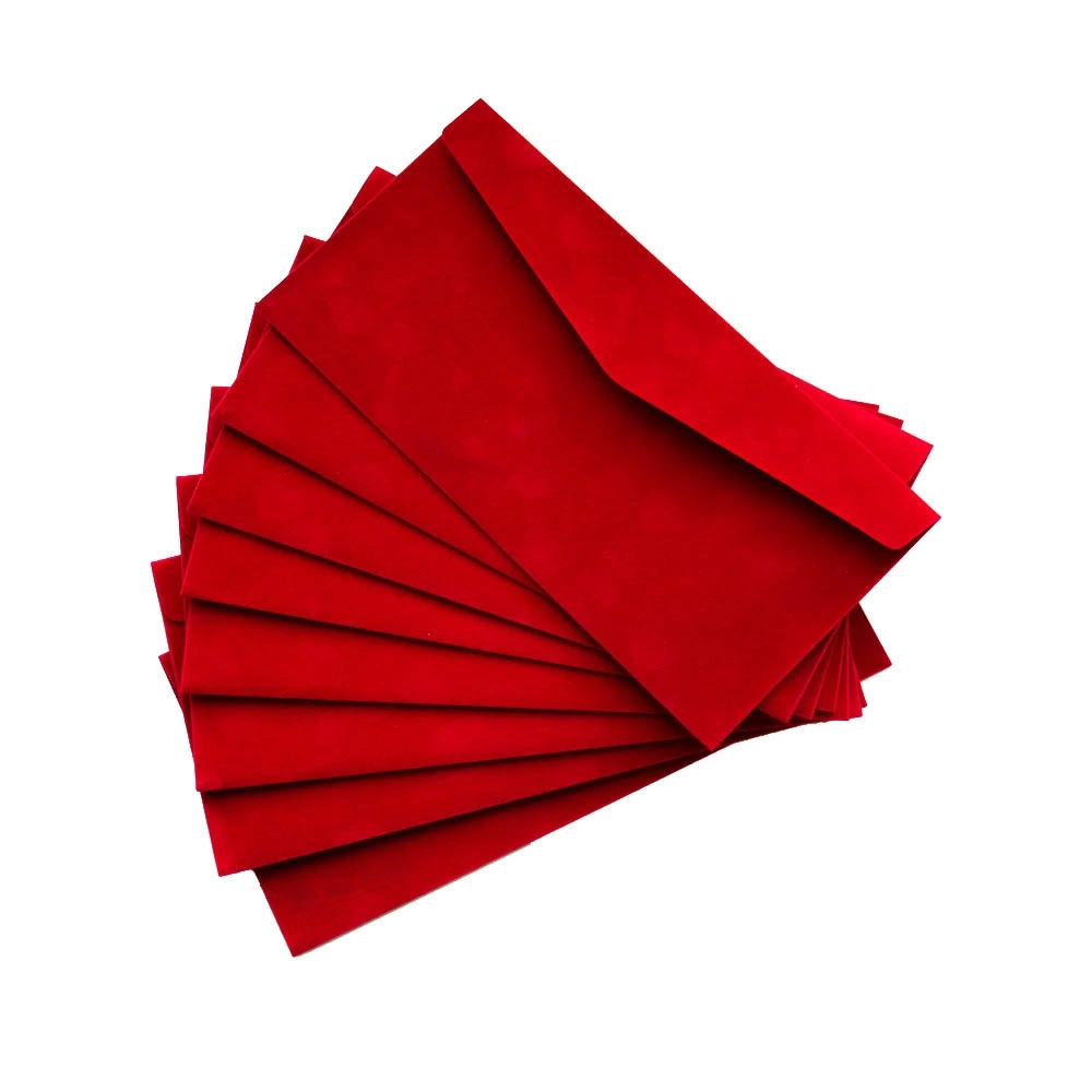 Конверт E65 оксамитовий червоний — фото 2