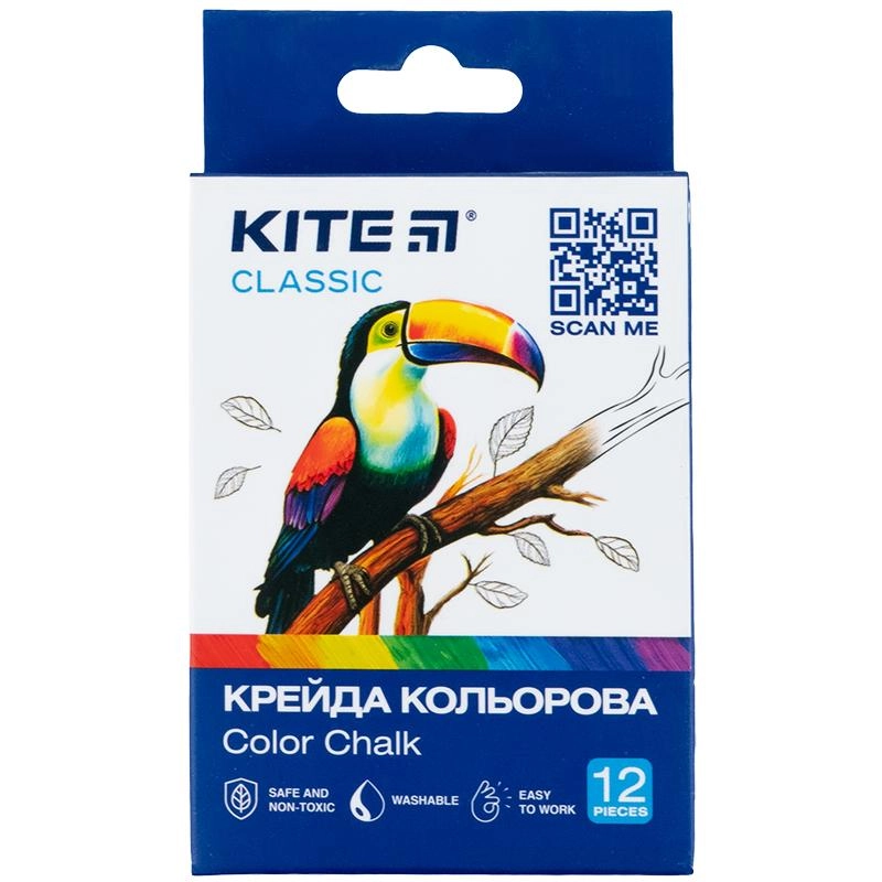 Крейда кольорова Kite Classic 12 кольорів K-075 — фото 3