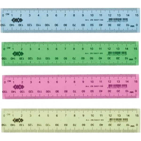 Лінійка 15см. пластикова ZB.5601-99 — фото 2