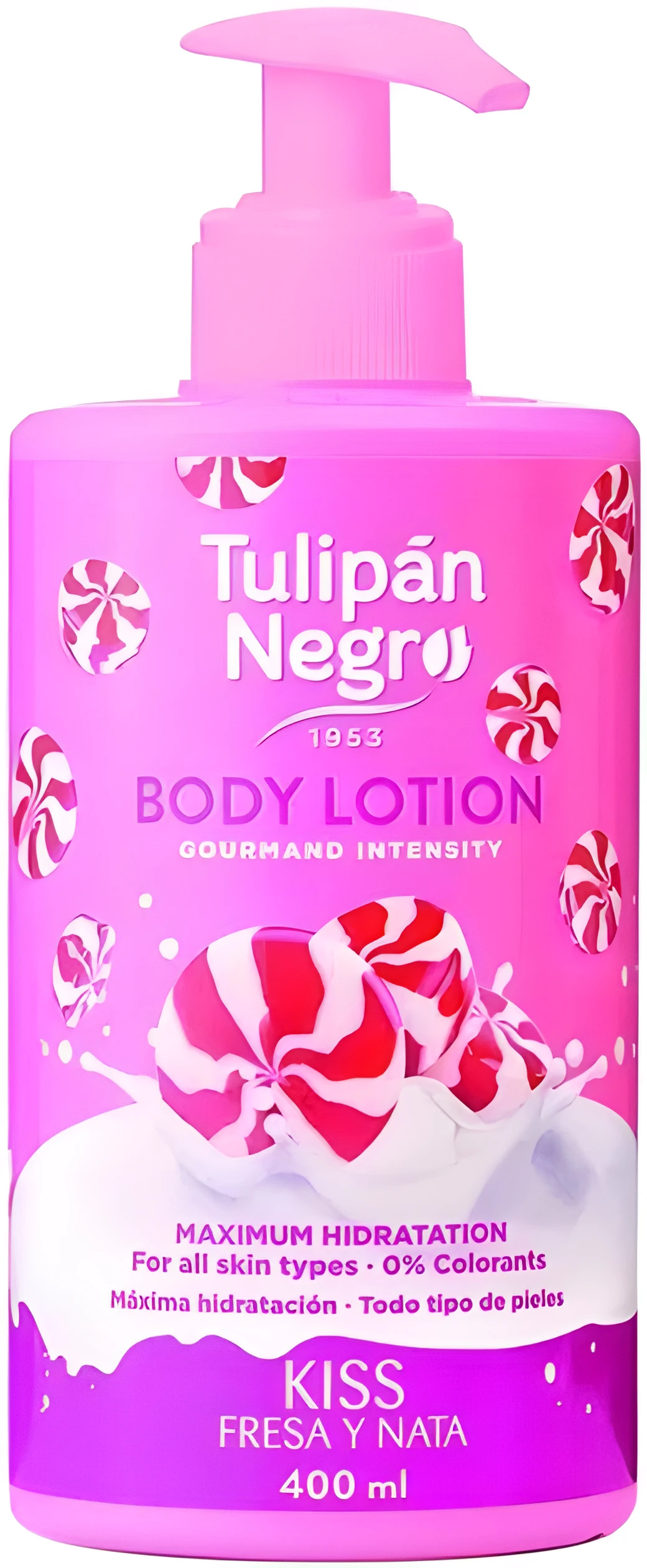 Лосьйон для тіла Tulipan Negro Полуничний крем з дозатором 400мл