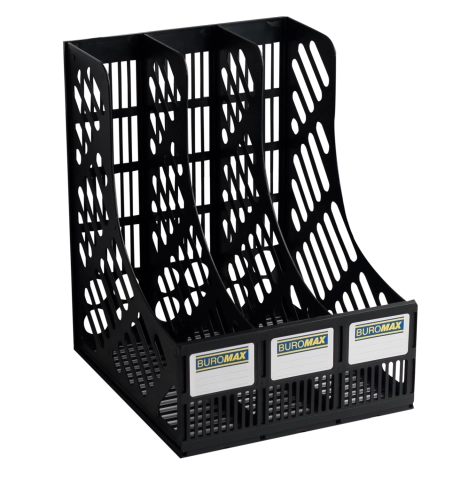 Лоток вертикальний 3 відділення чорний — фото 2