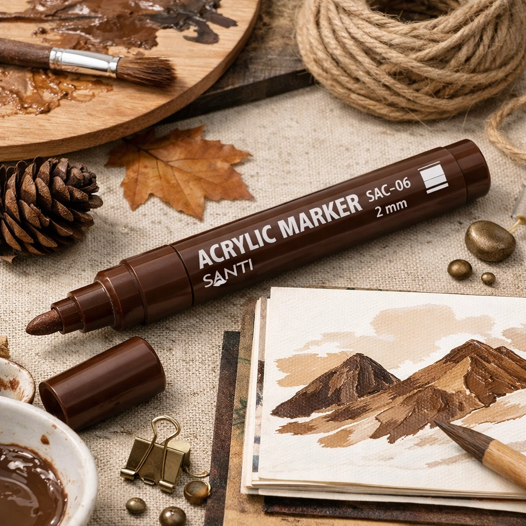 Маркер акриловий Santi SAC-06 коричневий 2 мм