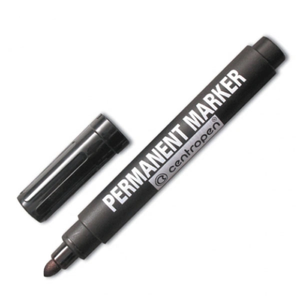 Маркер перманентний Centropen 8566 чорний 2,5 мм — фото 2