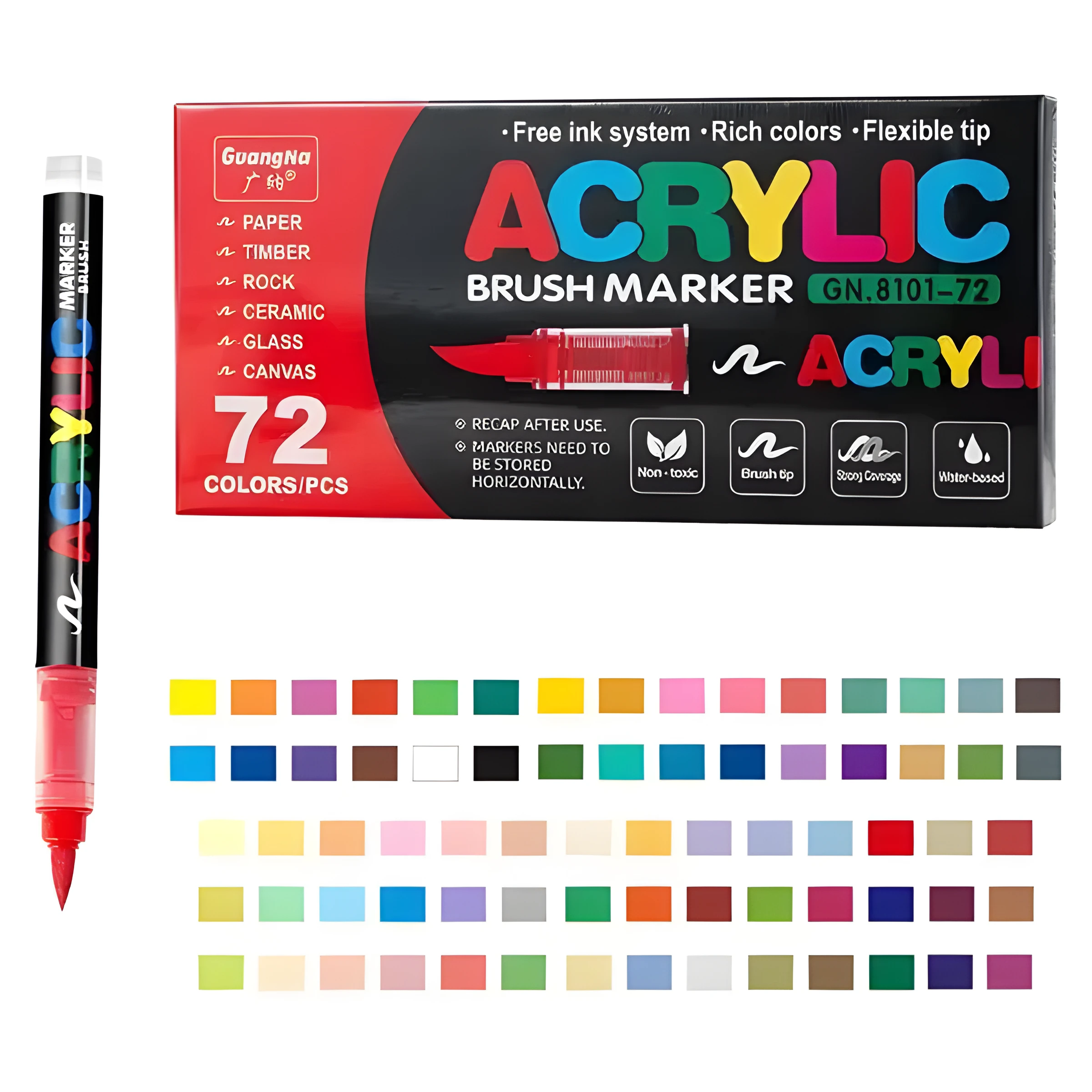 Маркери акрилові набір 72 кольори CN.8101