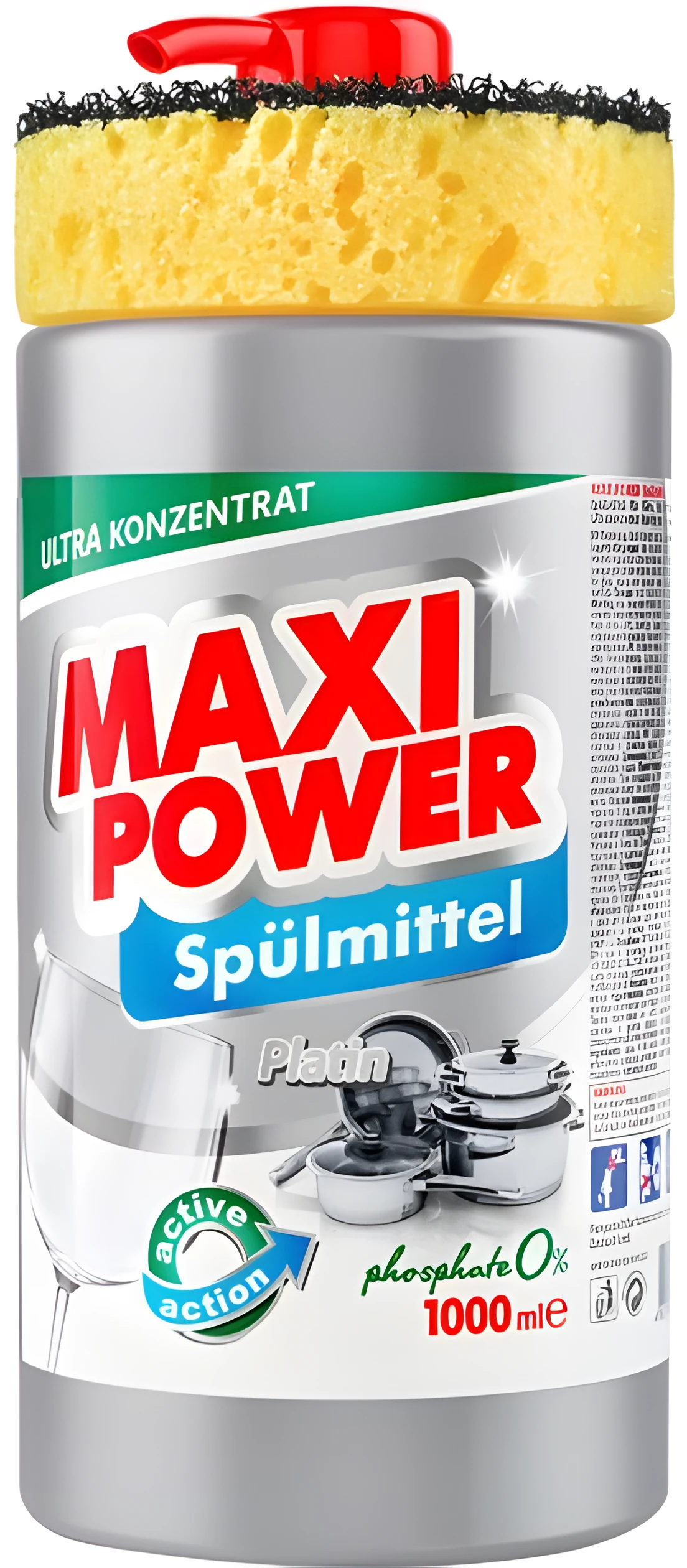 MAXI POWER Засіб д/миття посуду 1л Платинум