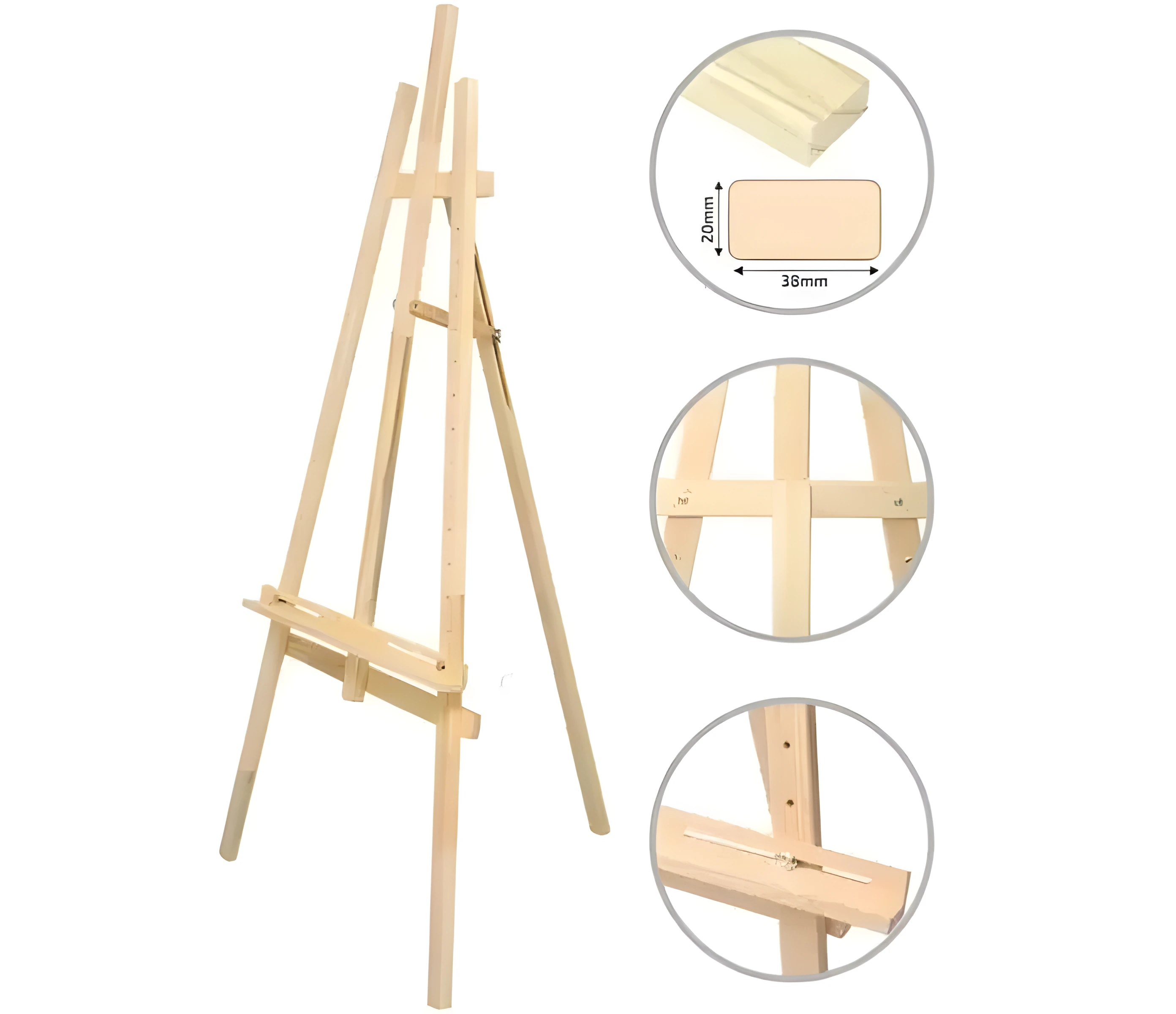 Мольберт виставковий №40 ROSA Studio Ліра сосна 71х80х142см висота полотна 115см без бігунка