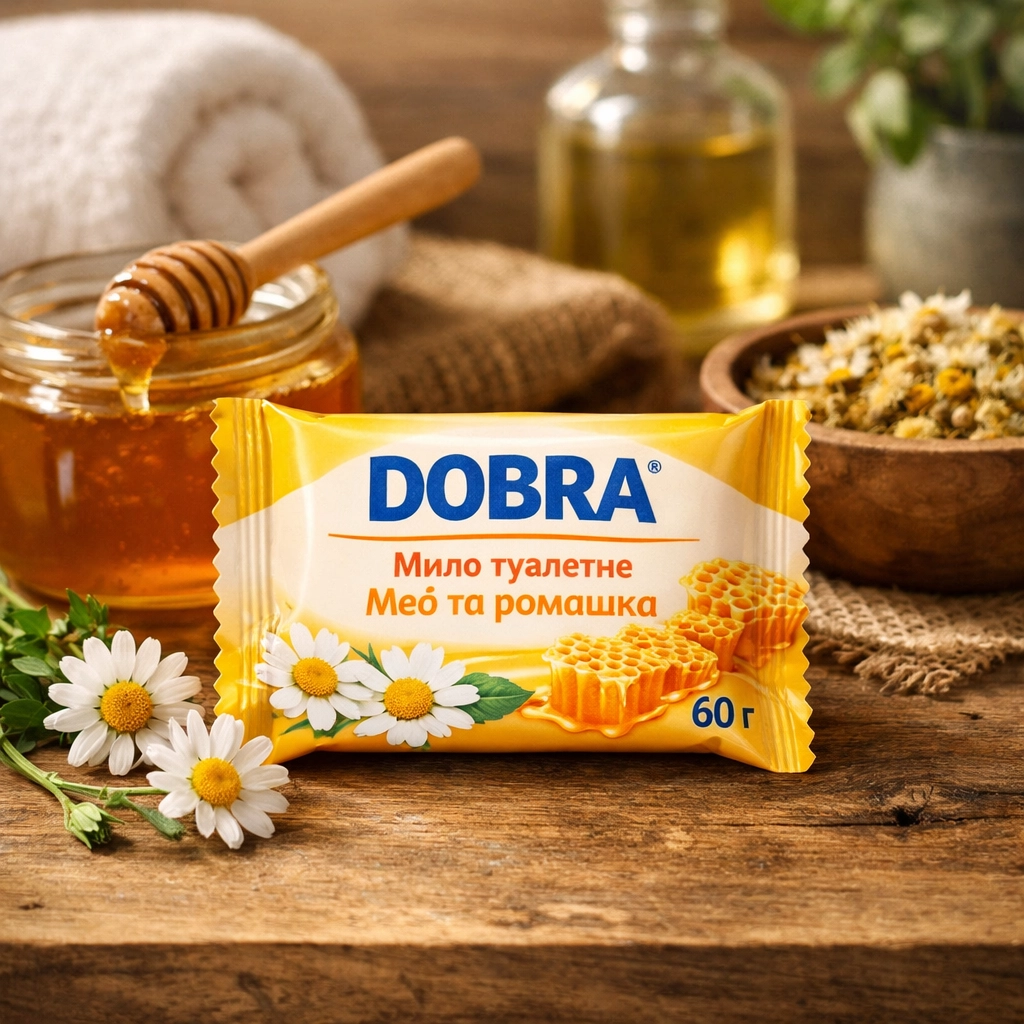 Мило туалетне DOBRA Мед та ромашка 60г