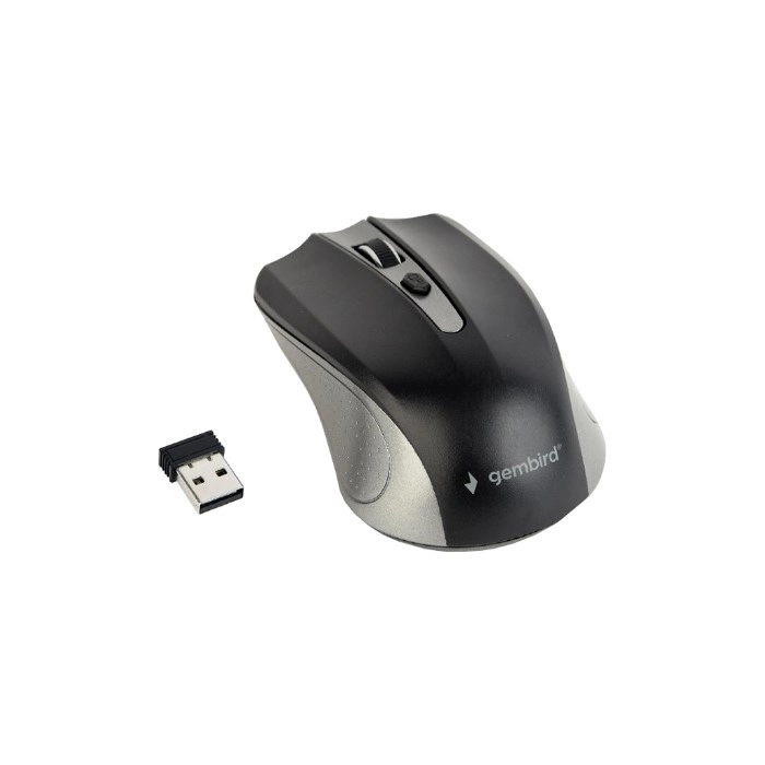 Миша бездротова Gembird чорно-сіра 4 кнопки — фото 2