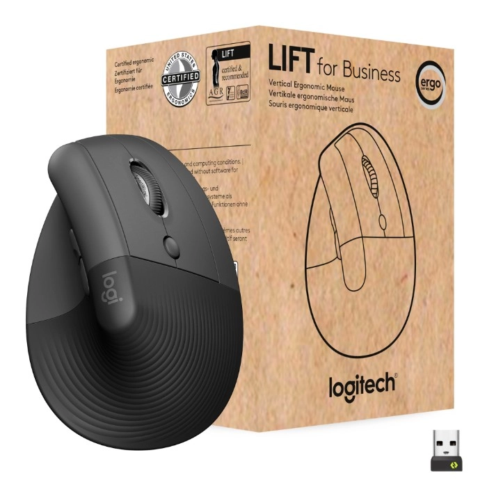 Миша бездротова Logitech Lift Vertical Ergonomic Wireless Graphite (910-006494) — фото 2