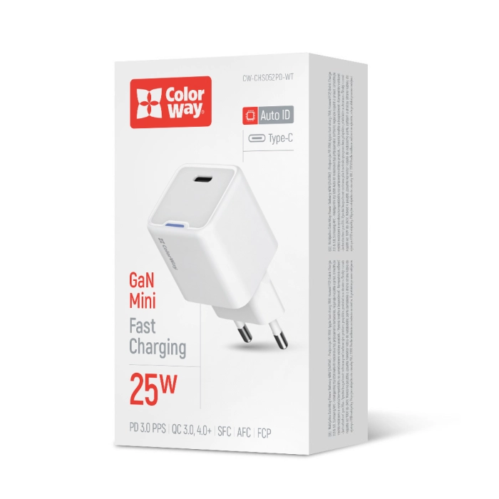 МЗП Colorway GaN Mini 25W PD Port PPS USB-C white (CW-CHS052PD-WT) — фото 2