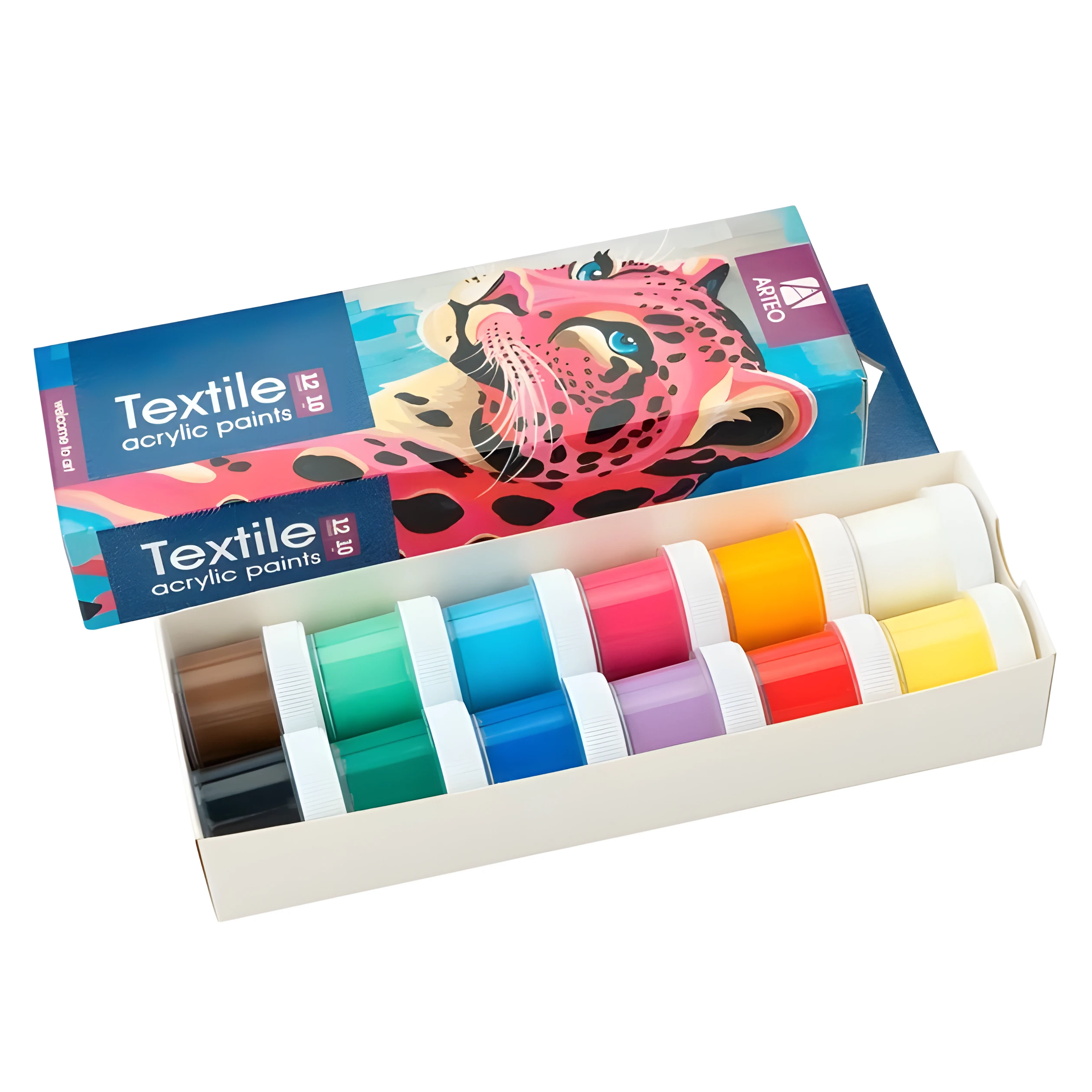 Набір акрилових фарб для розпису тканин Animals 12х10мл Arteo