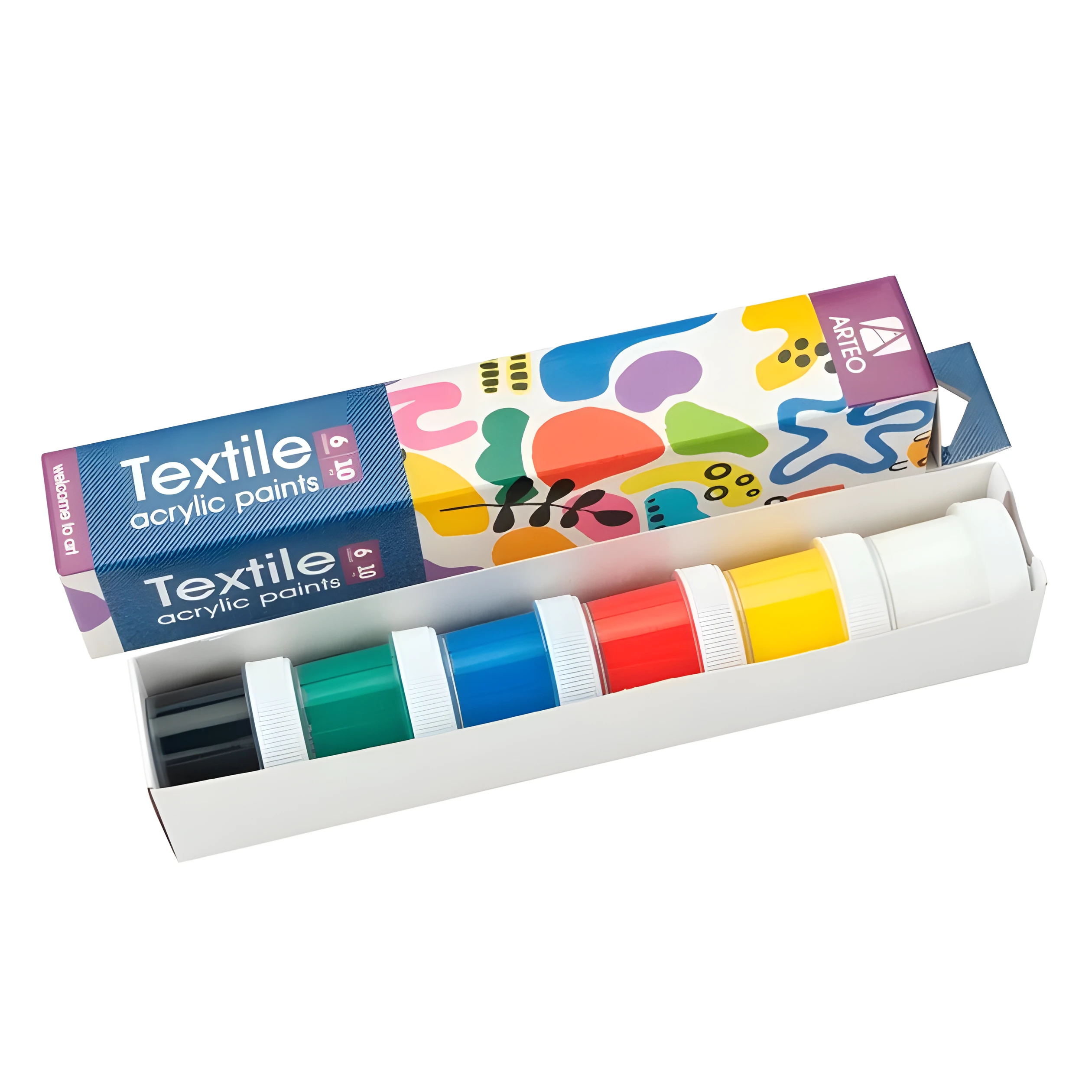 Набір акрилових фарб для розпису тканин Colors 6x10мл Arteo