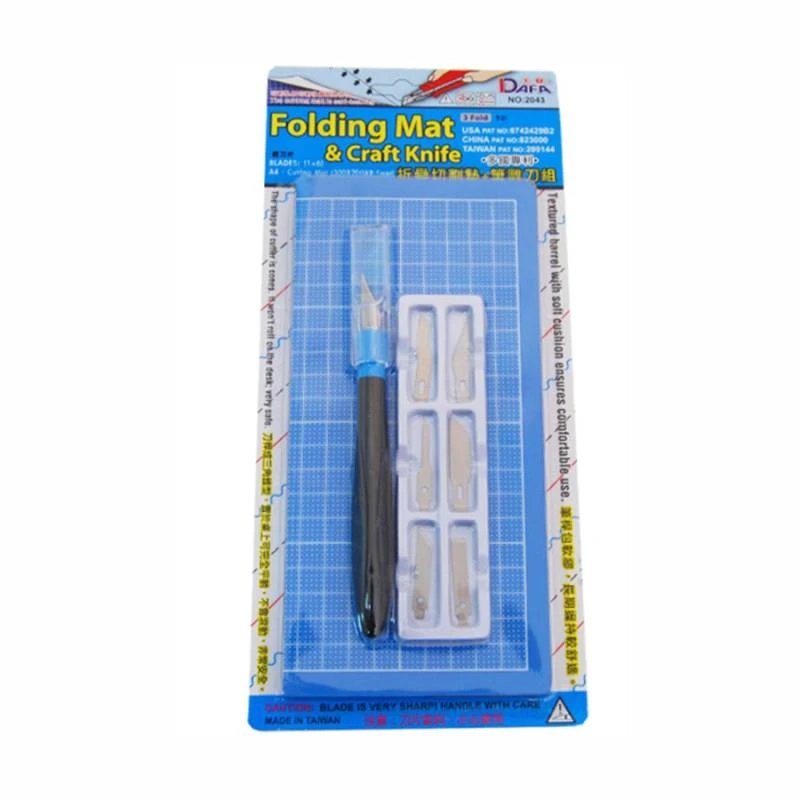Набір для моделювання 2043: килимок самовідновлювальний, ніж макетний, 6 змінних лез, DAFA