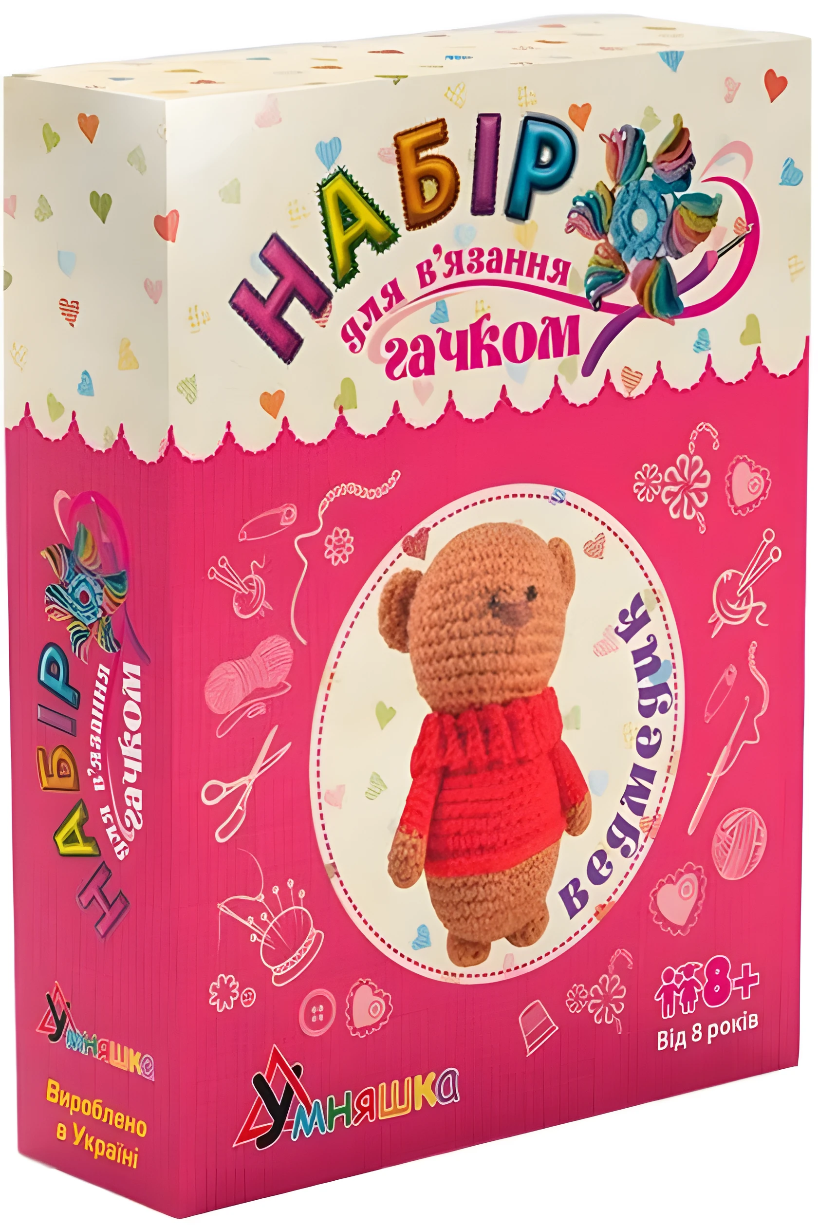 Набір для творчості Умняшка В`язання гачком Ведмедик ВК-003