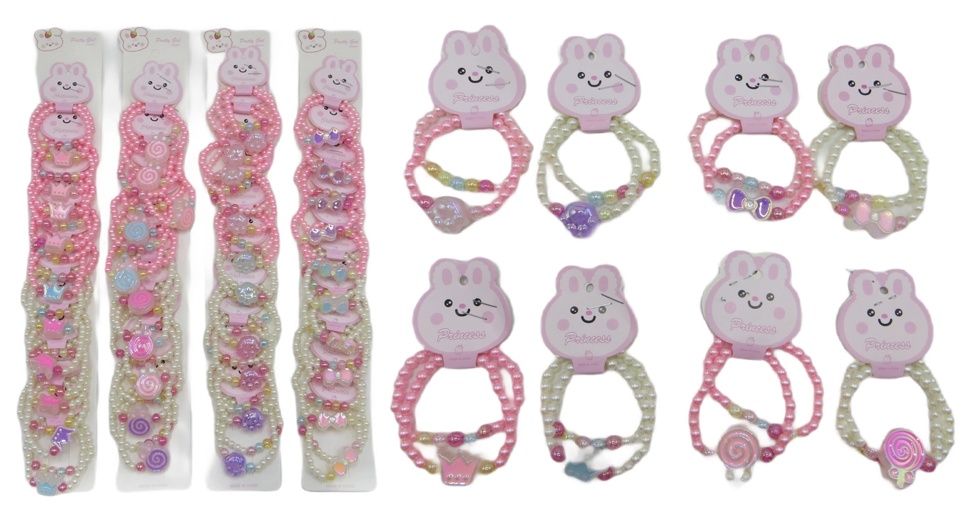 Набір дитячої біжутерії з браслетами та підвісками — фото 2