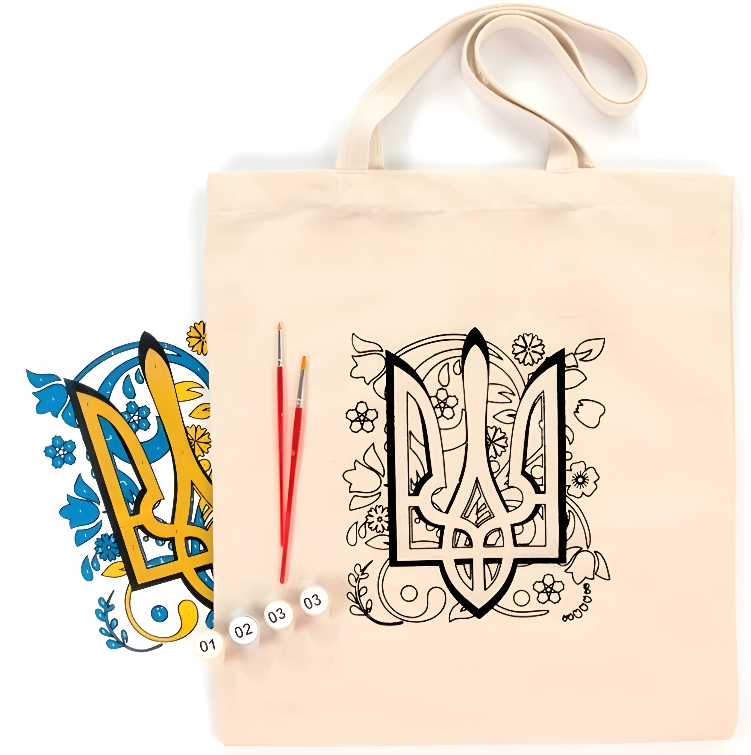 Набір екосумка-розмальовка Тризуб бавовна ROSA Talent