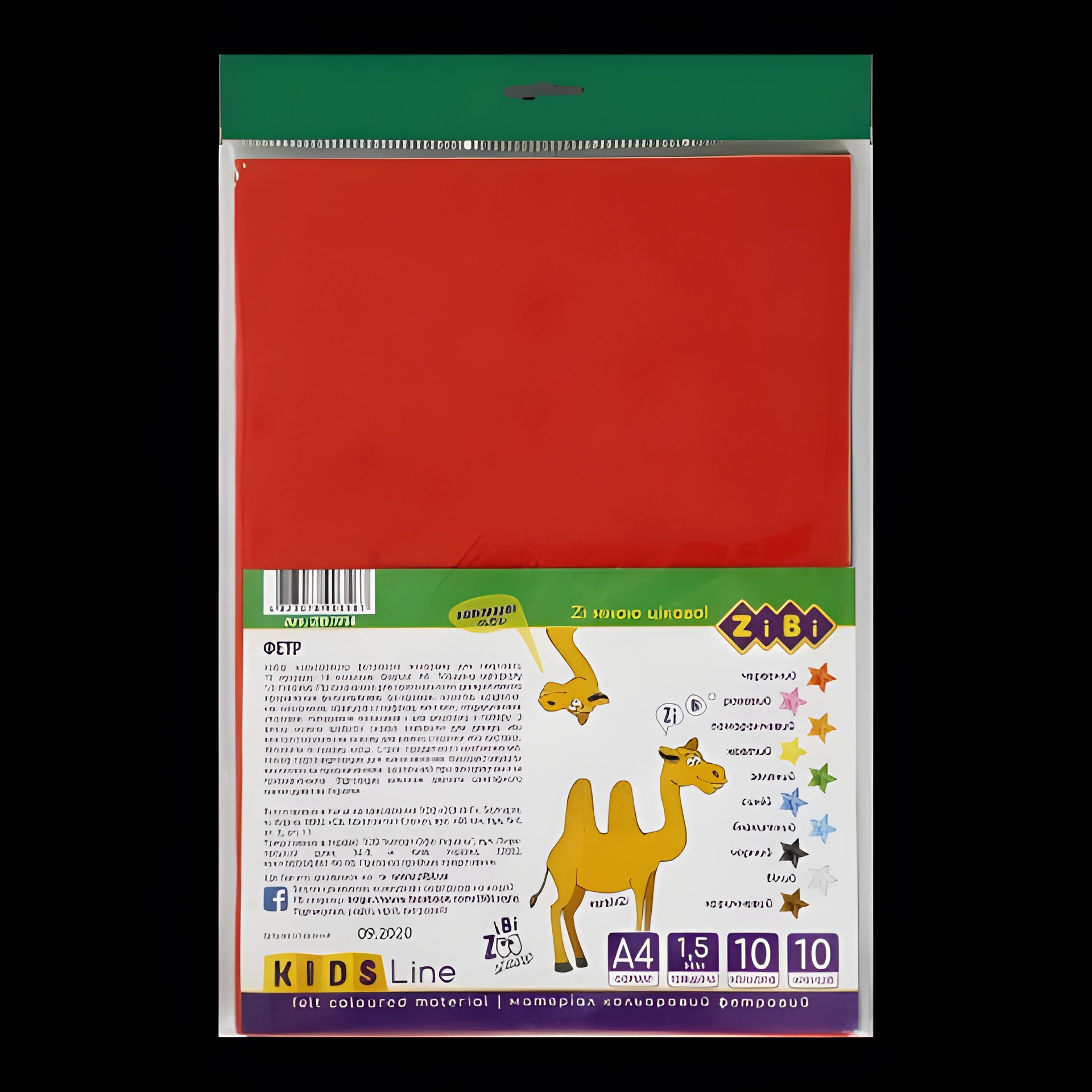 Набір фетру 10 кольорів ZB.1914