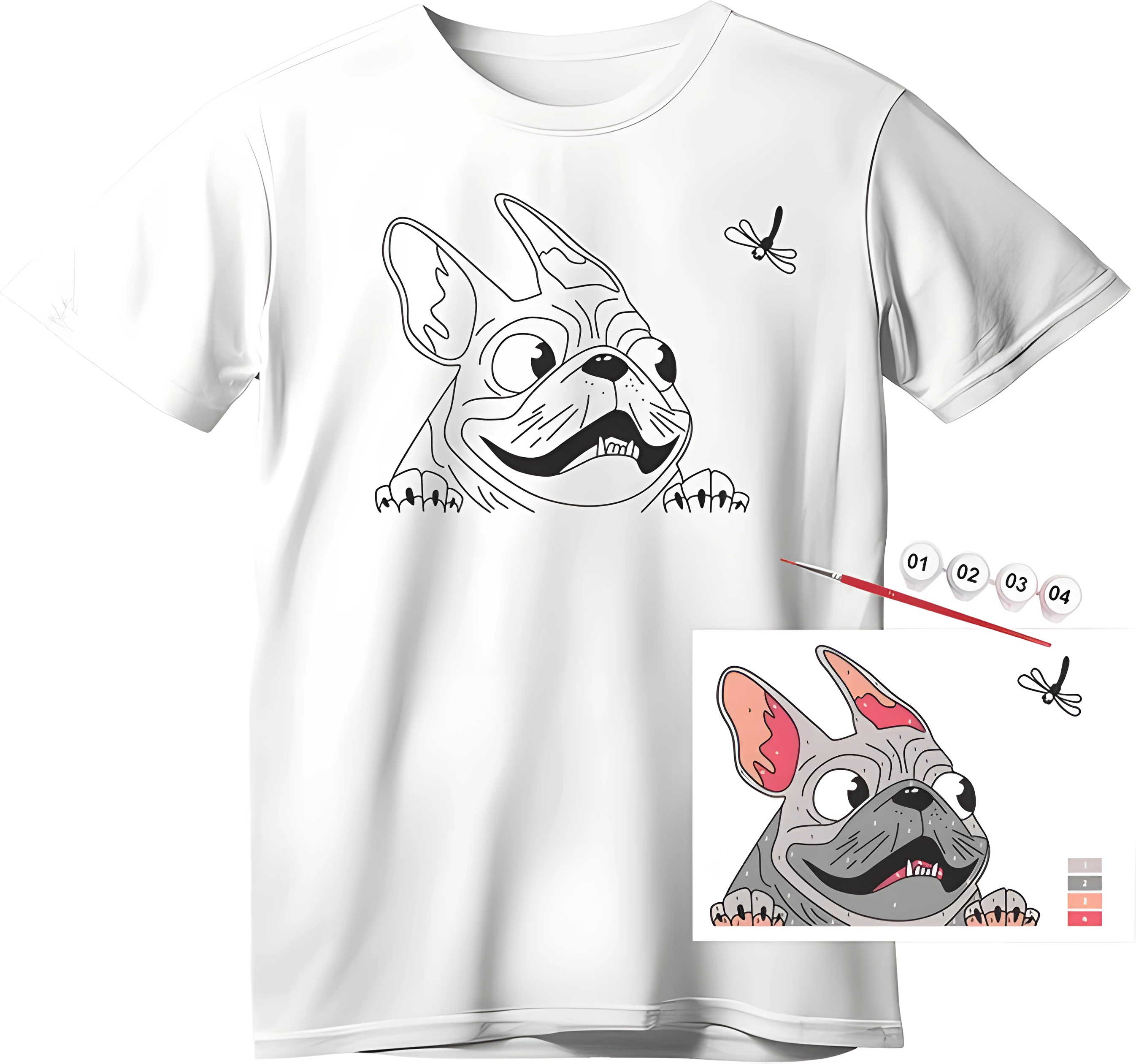 Набір футболка-розмальовка ROSA Talent Мопс бавовна S