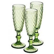 Набір келихів для шампанського 6шт Аргайл смарагд 180мл зелений 9446 — фото 2