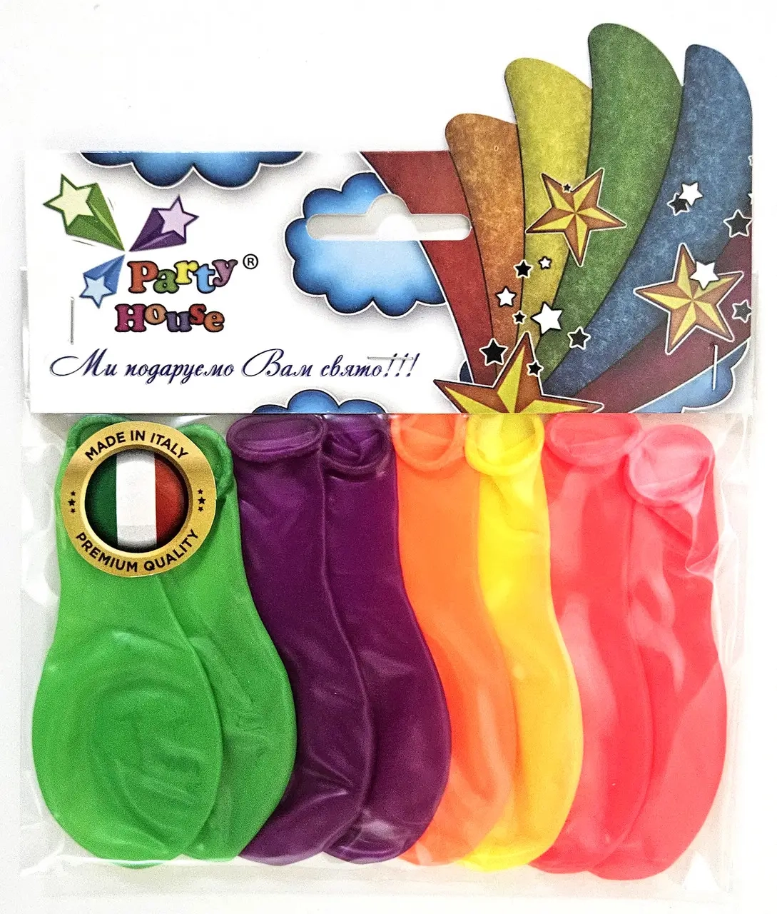 Набір кульки 7 дюймів неон асорті, 8 шт — фото 2