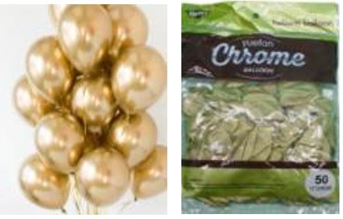 Набір латексних повітряних куль 50шт 30см металік золото 301-1 — фото 2