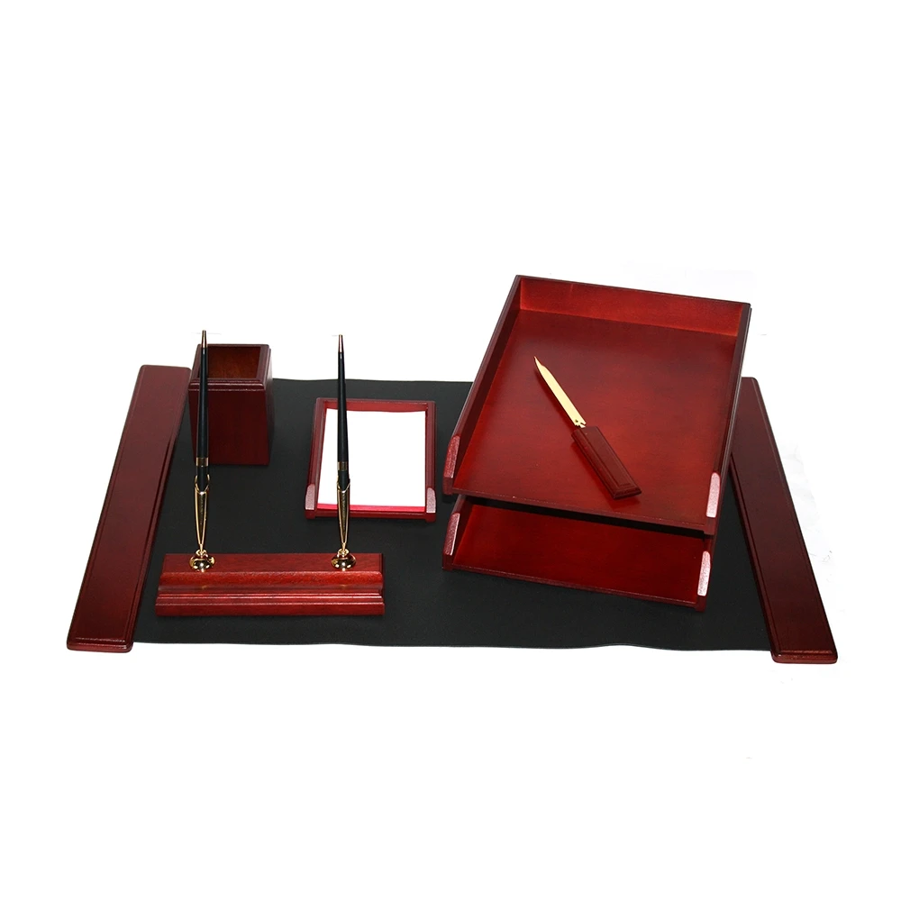 Набір настільний Good Sunrise 6 предметів з дерева, колір темно-бордовий