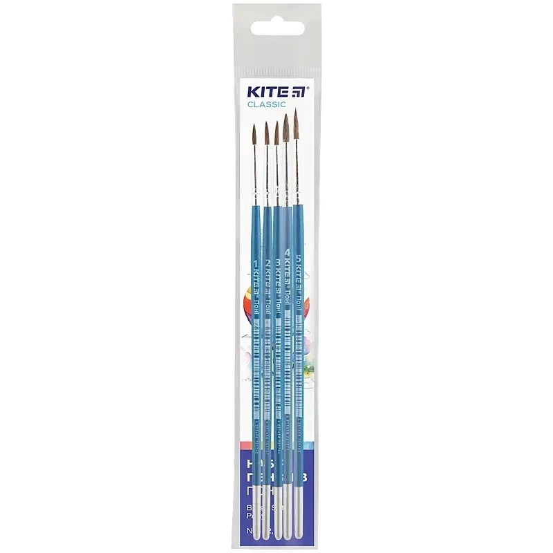 Набір пензлів Kite Classic поні круглий 1 2 3 4 5 K-345 — фото 2