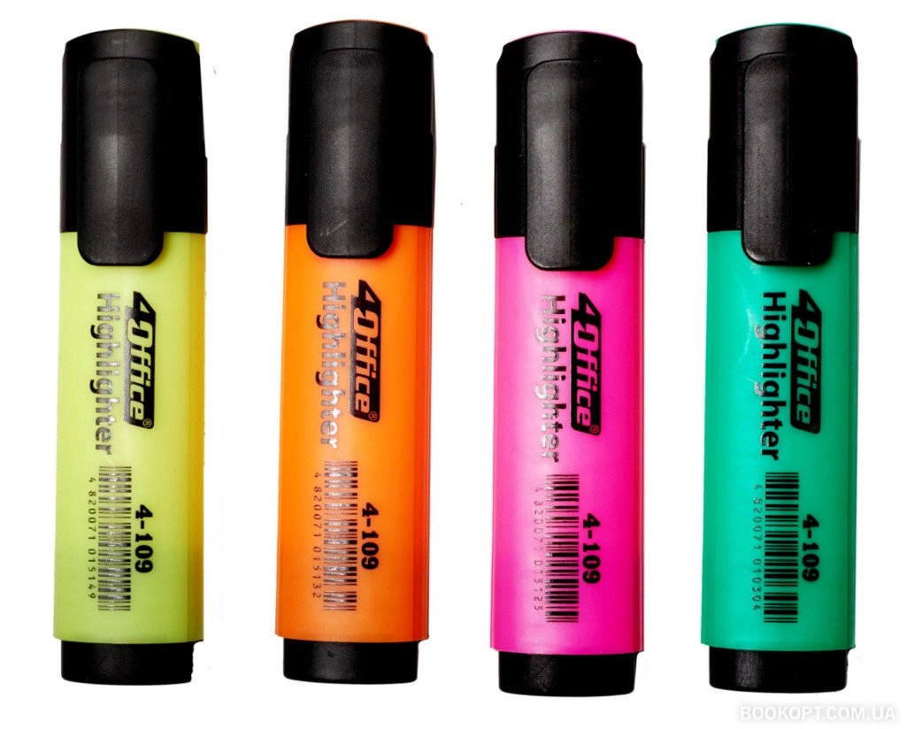 Набір текстових маркерів 4OFFICE 4 шт — фото 2