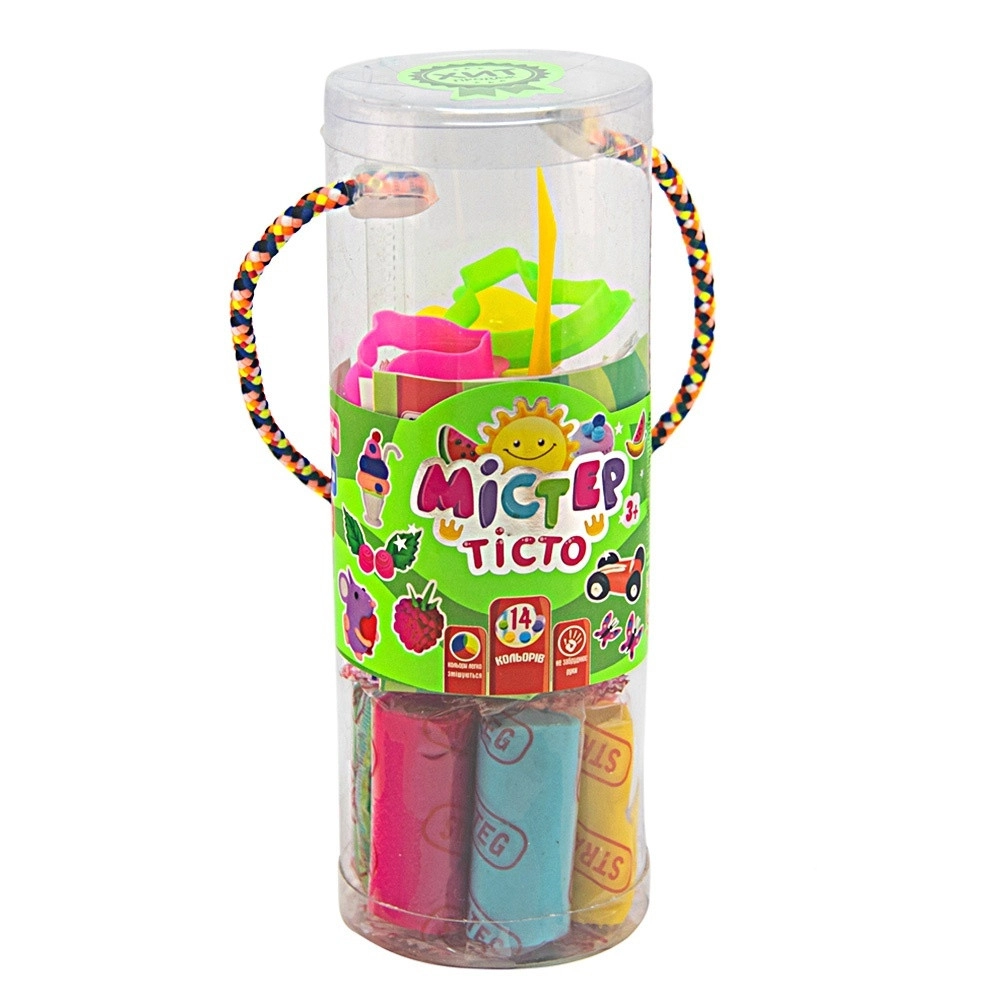 Набір тіста для ліпки Містер тісто 14 кольорів у блістері Strateg — фото 2