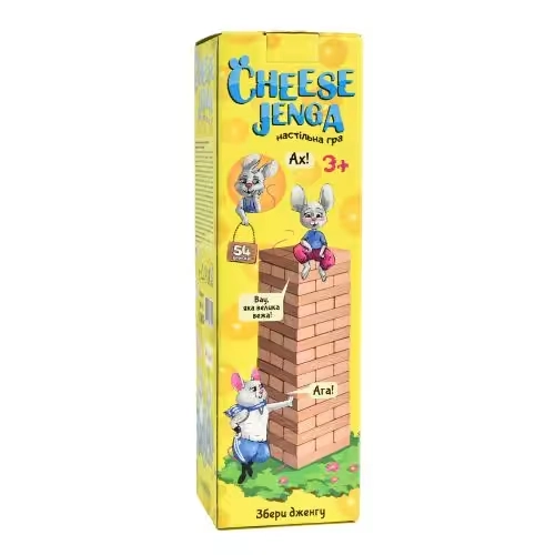 Настільна гра Cheese Jenga 54 бруски Strateg дерев яна українською мовою — фото 2