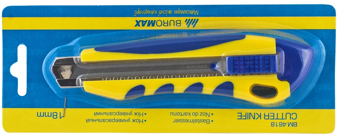 Ніж канцелярський 18мм Buromax асорті — фото 2