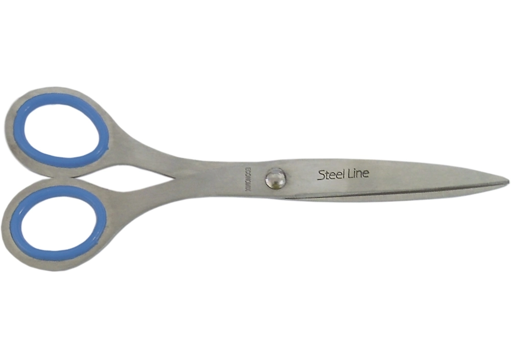 Ножиці Economix пластикові ручки з гумовими вставками 17см — фото 2