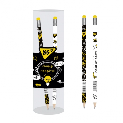 Олівець чорнографітний YES з гумкою HB — фото 2