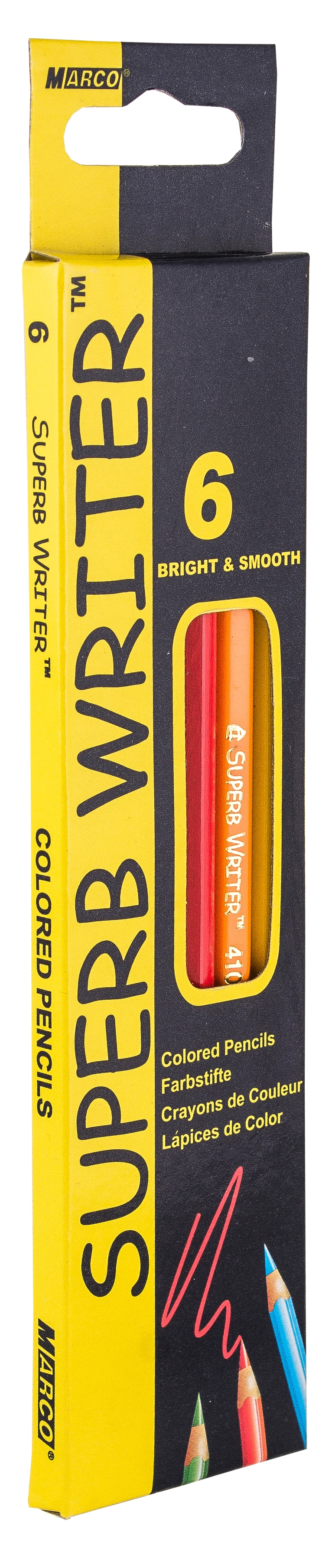 Олівці кольорові 6 кольорів Superb Writer 4100-6СВ MARCO — фото 2