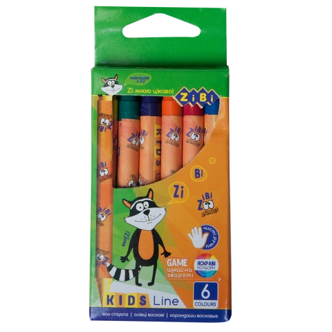 Олівці воскові KIDS Line ZiBi 6 кольорів ZB.2480 — фото 2