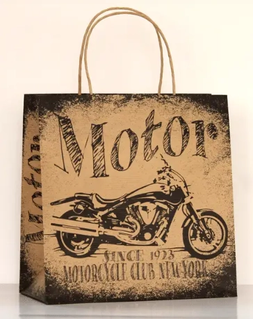Пакет паперовий крафтовий №182 215х220х110 Motorbike — фото 2