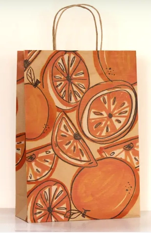 Пакет паперовий крафтовий №188 240х340х88 Апельсини — фото 2