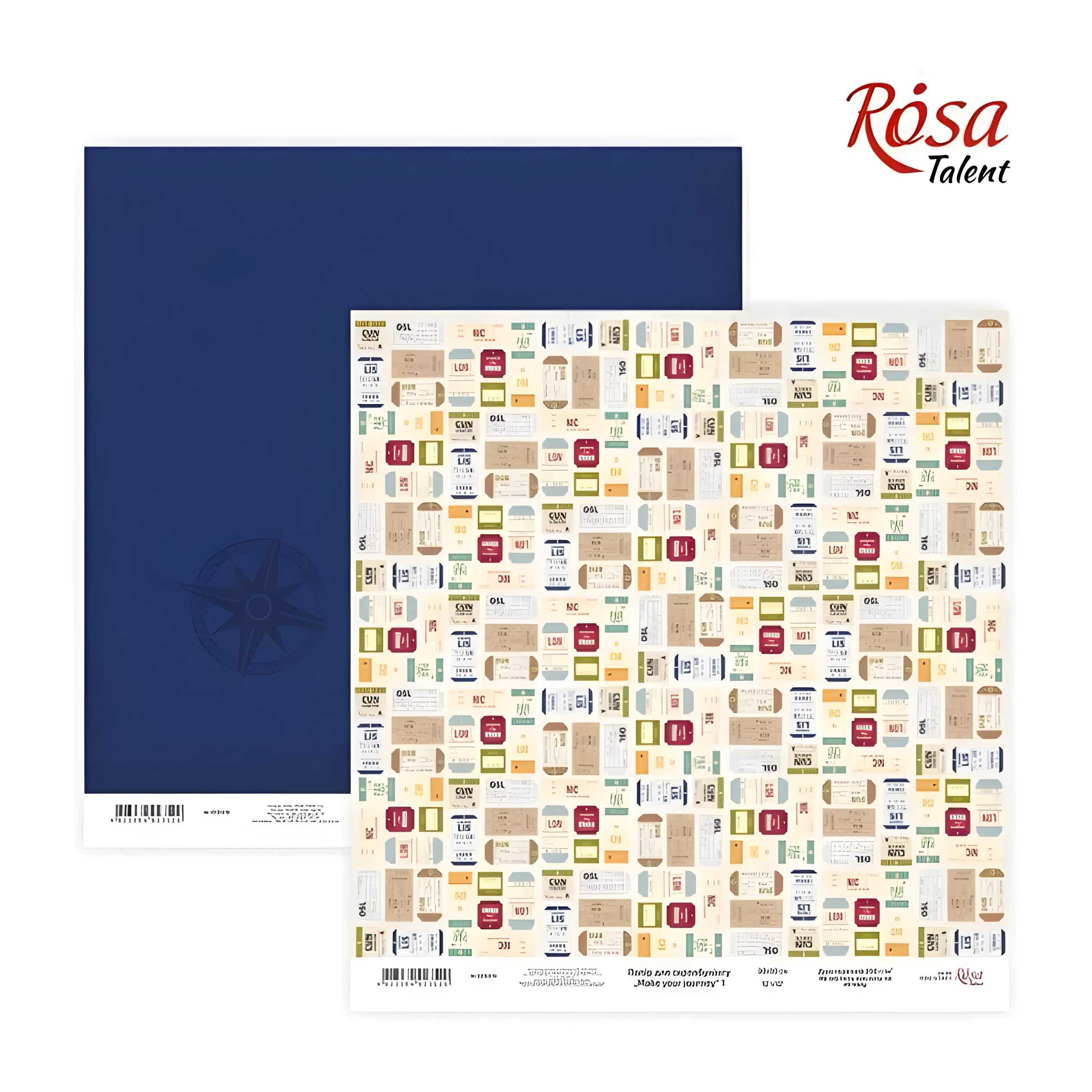 Папір для скрапбукінгу «Make your journey» 1, двосторонній, 30х30см, 200г/м2, ROSA TALENT