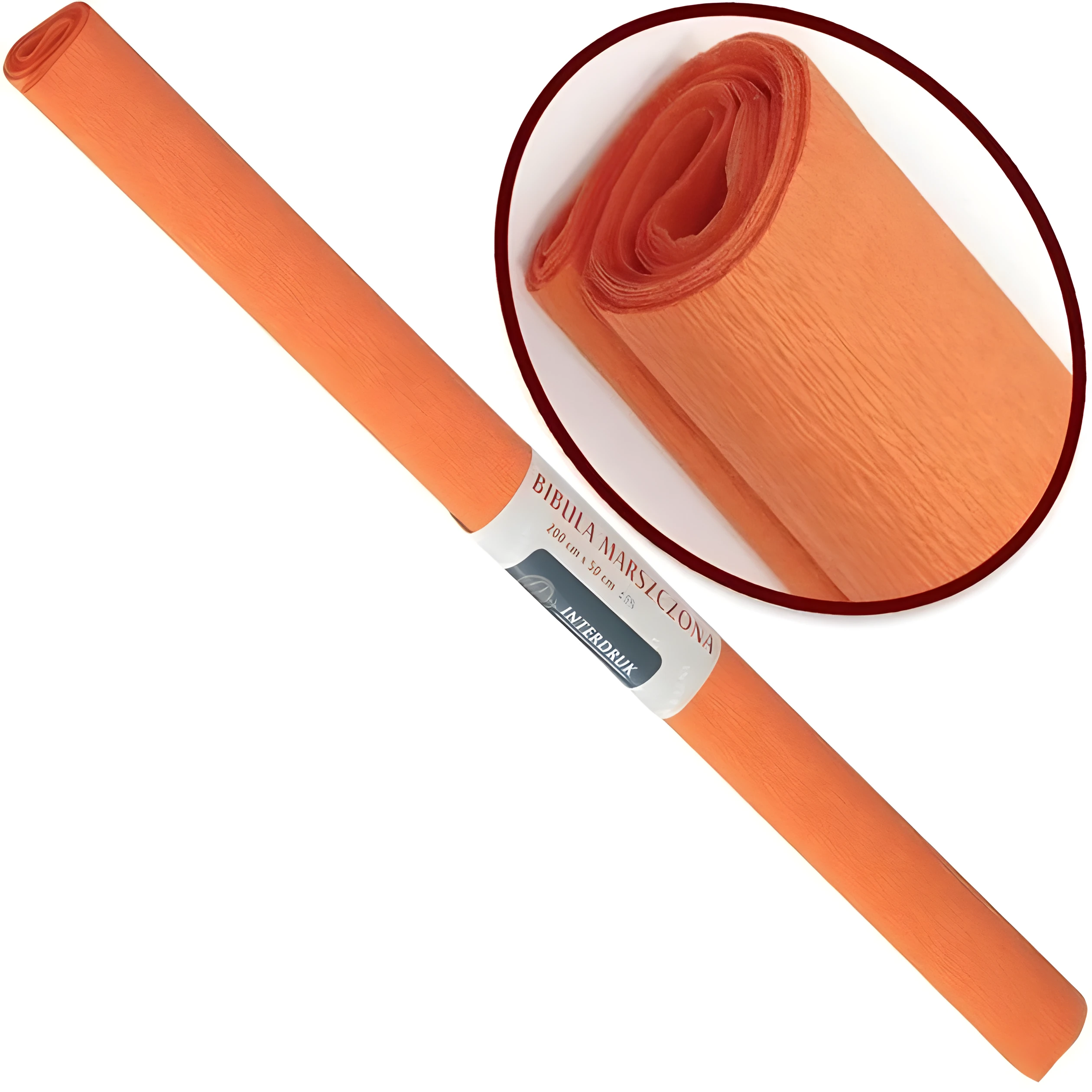 ПАПІР ГОФРОВАНИЙ 50*200см М Г INTERDRUK №6 помаранчевий