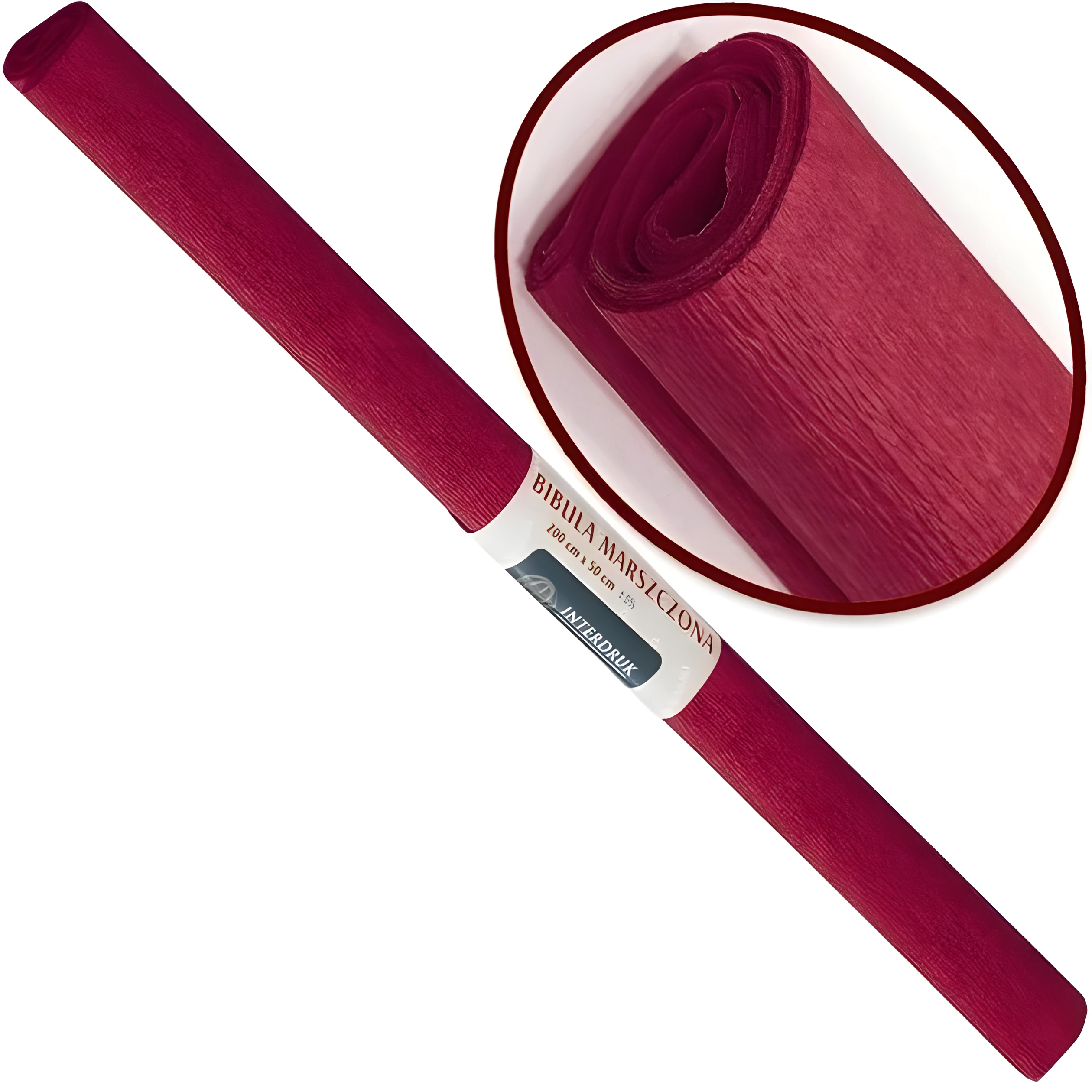 ПАПІР ГОФРОВАНИЙ 50*200см М Г INTERDRUK №8 т.-червоний