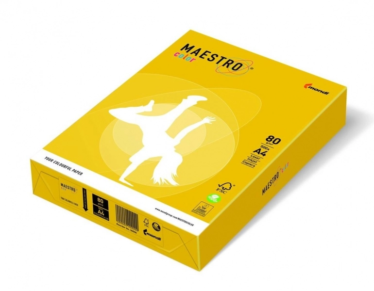 Папір кольоровий A4 80г/м Intensive 500арк SY40 Sun Yellow сонячно-жовтий Maestro Color — фото 2