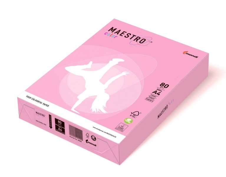 Папір кольоровий A4 80г/м Pastell 500арк PI25 Pink рожевий Maestro Color — фото 2