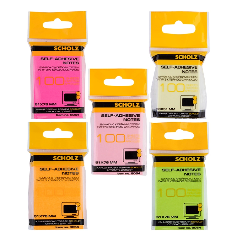 Папір з липким шаром 51*76мм SOZ 8054 100арк. кольор.асорті — фото 2