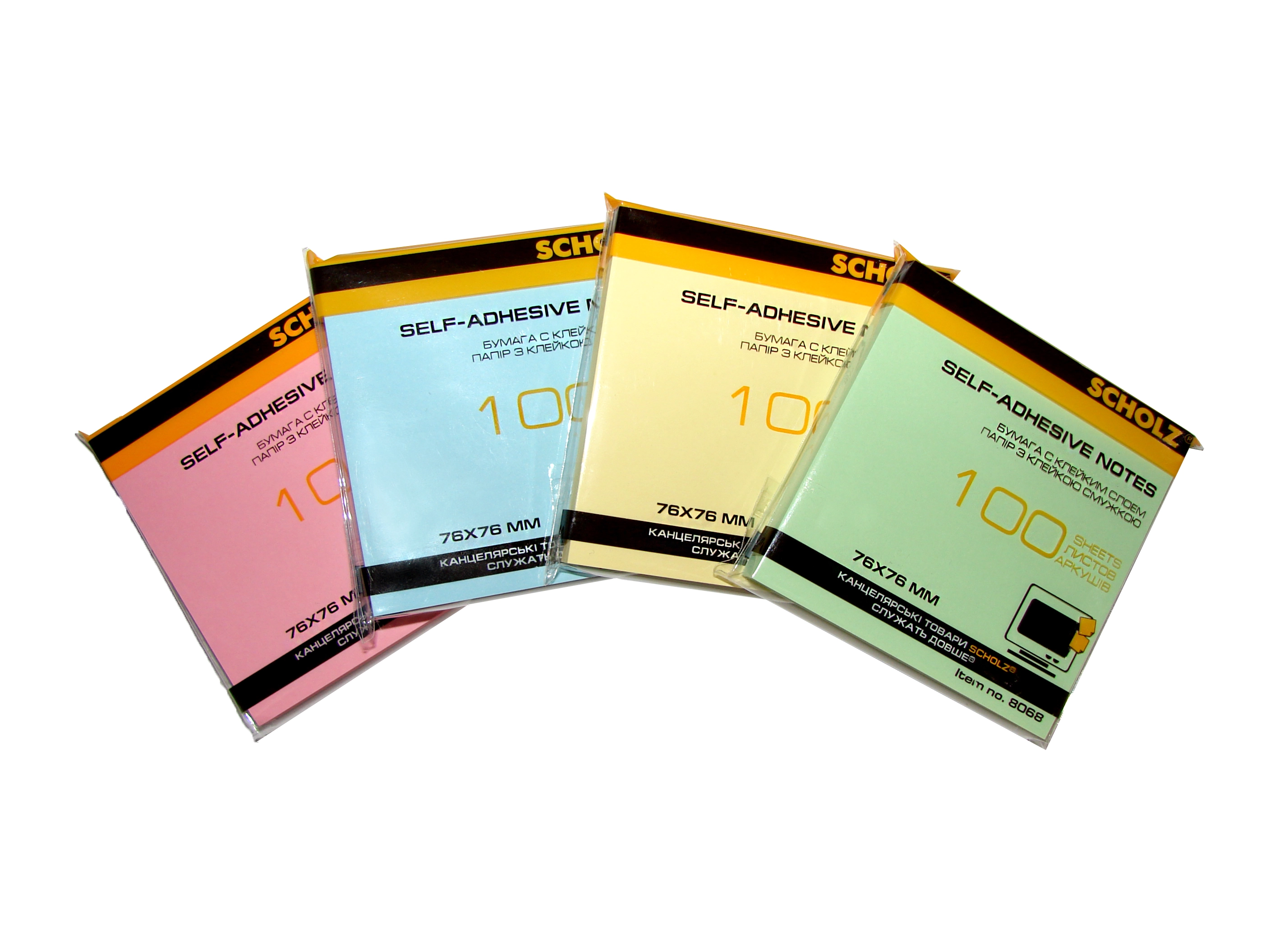 Папір з липким шаром 76*76мм SOZ 8068 100арк. кольор.асорті — фото 2