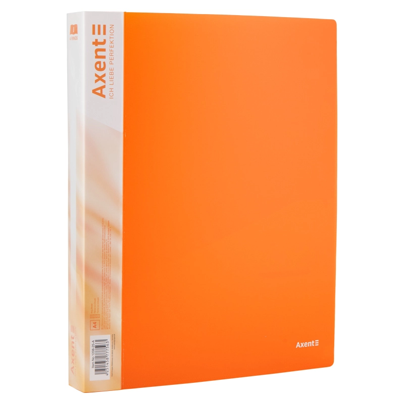 Папка А4 4 кільця 35мм Axent помаранчева прозора — фото 3